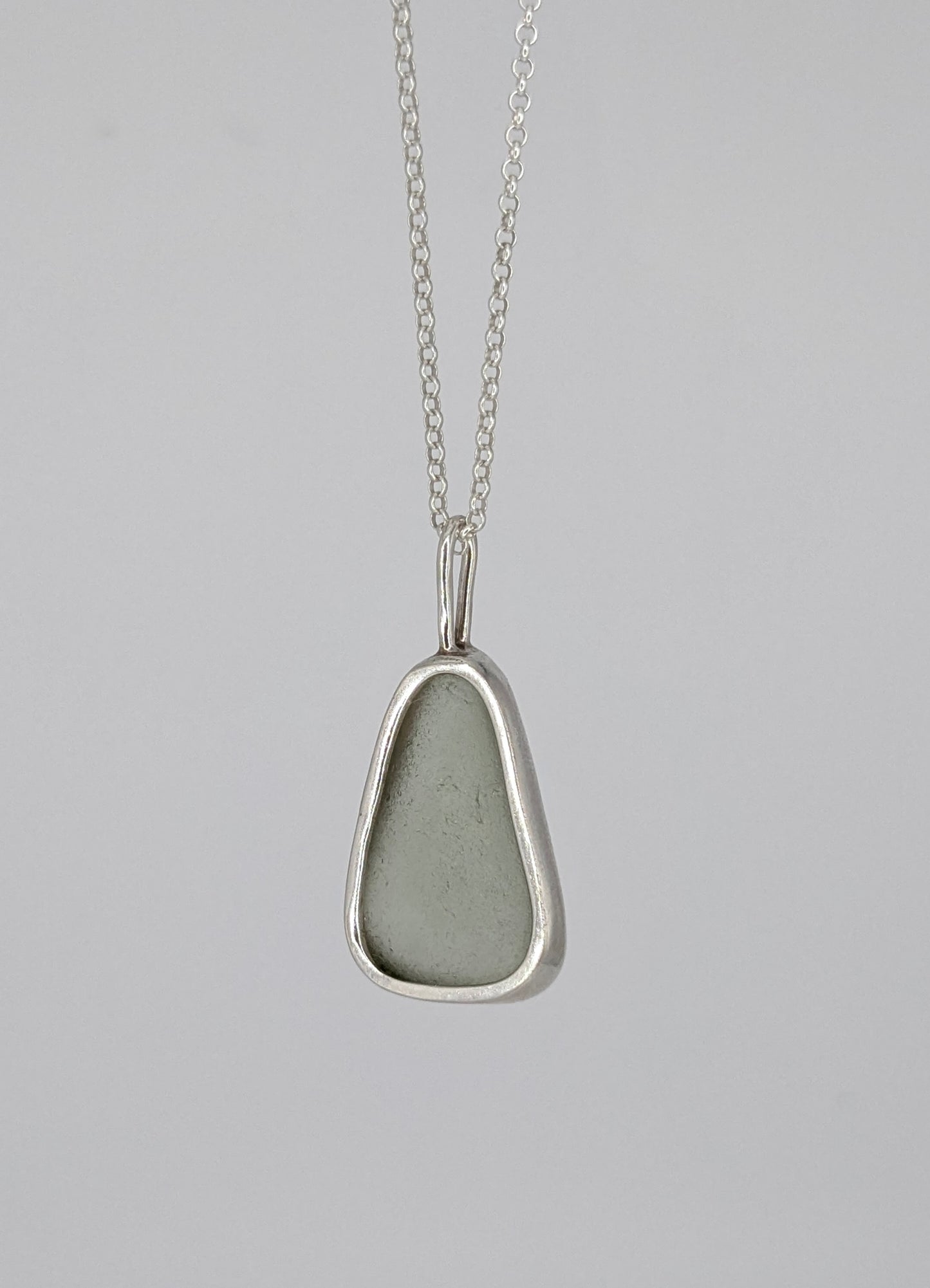 Olive Triangle Seaglass Necklace