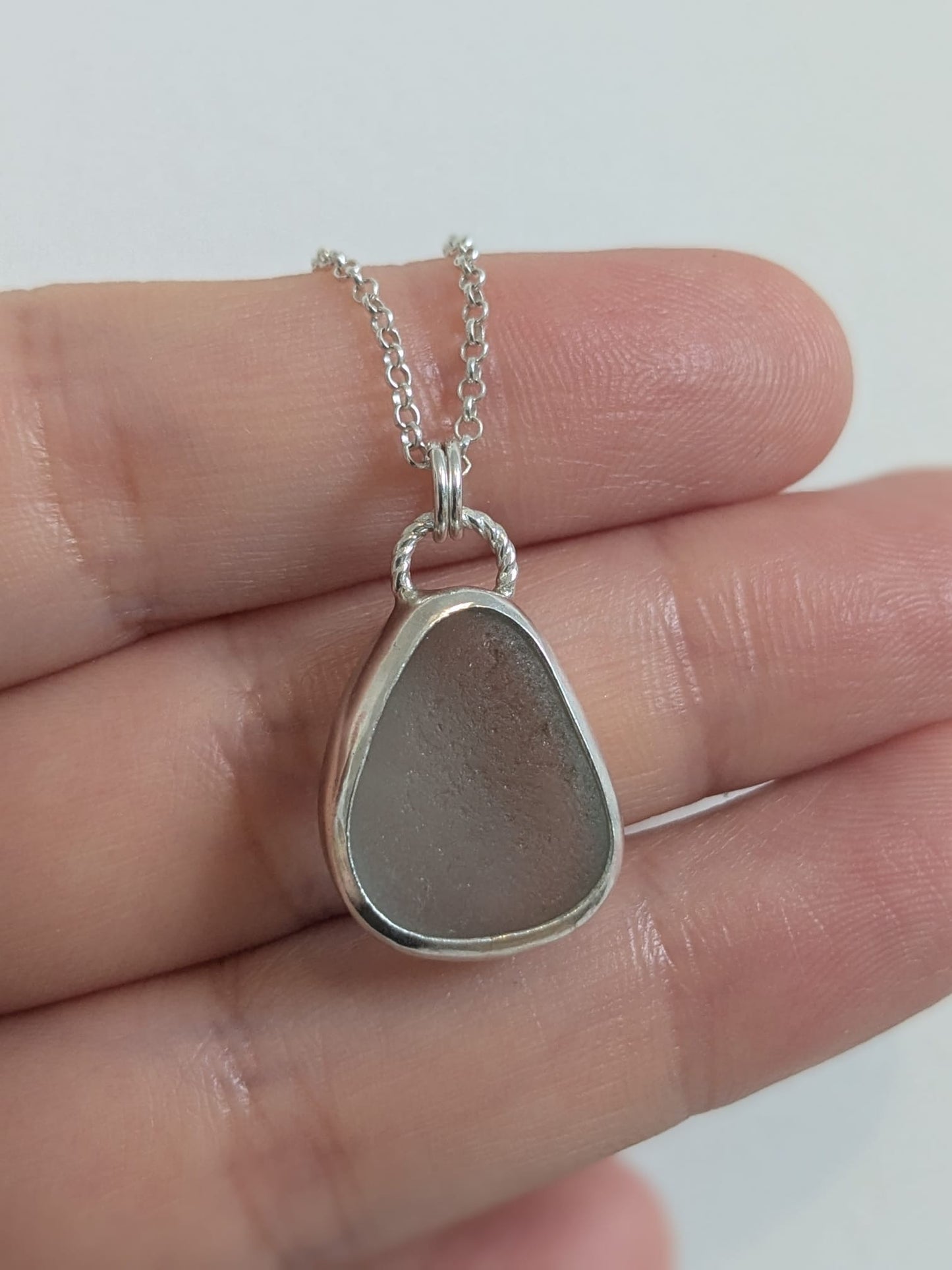 Clear Pear Seaglass Necklace