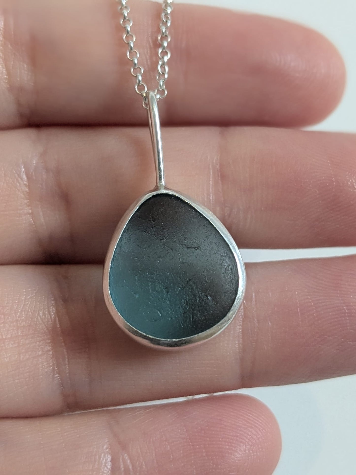 Blue Drop Seaglass Necklace
