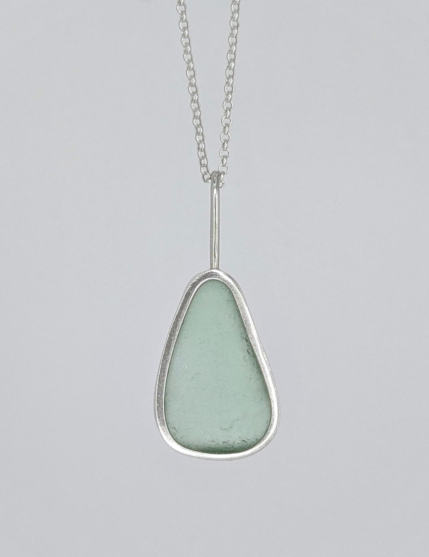 Green Drop Seaglass Necklace