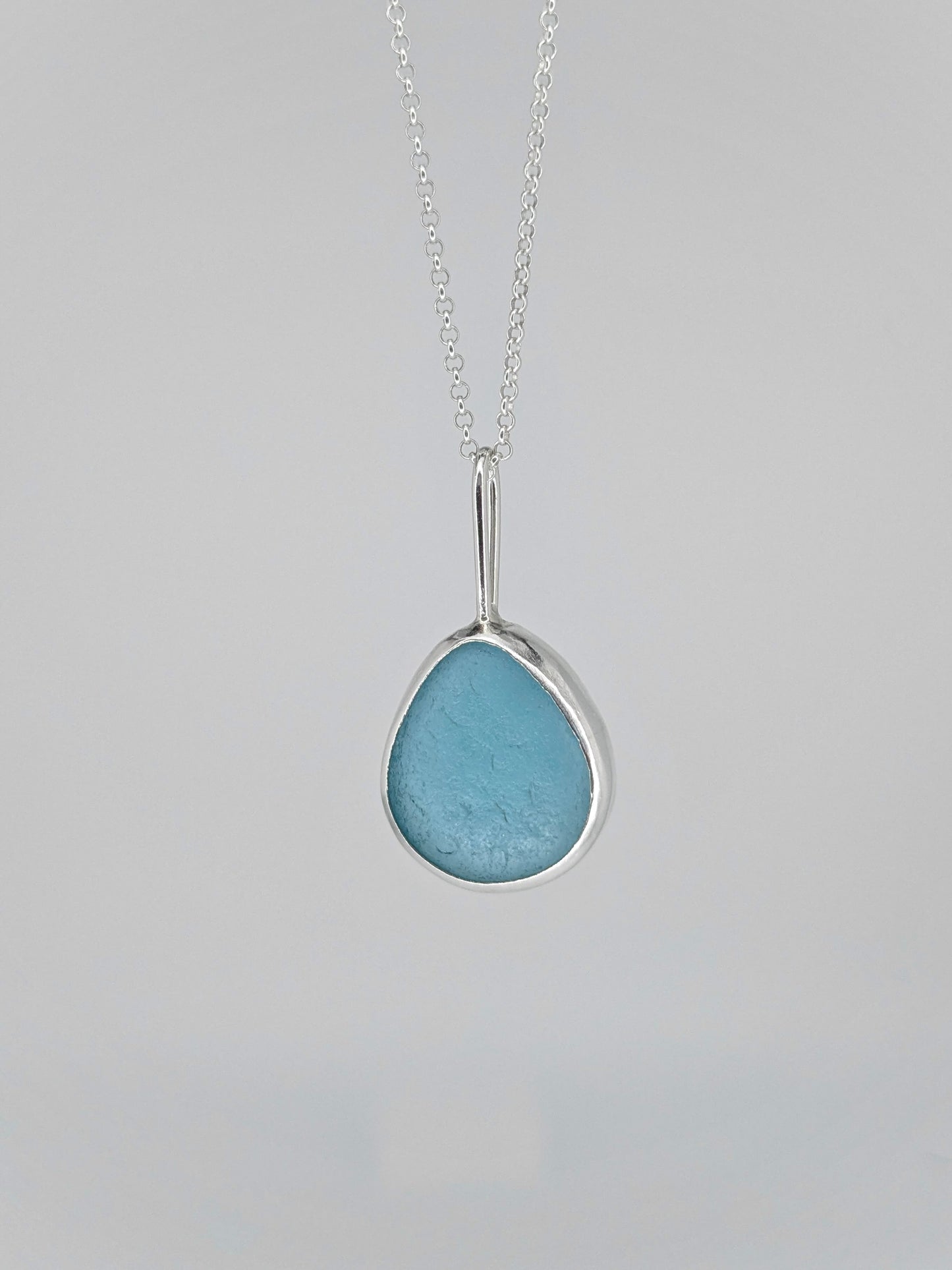 Blue Drop Seaglass Necklace
