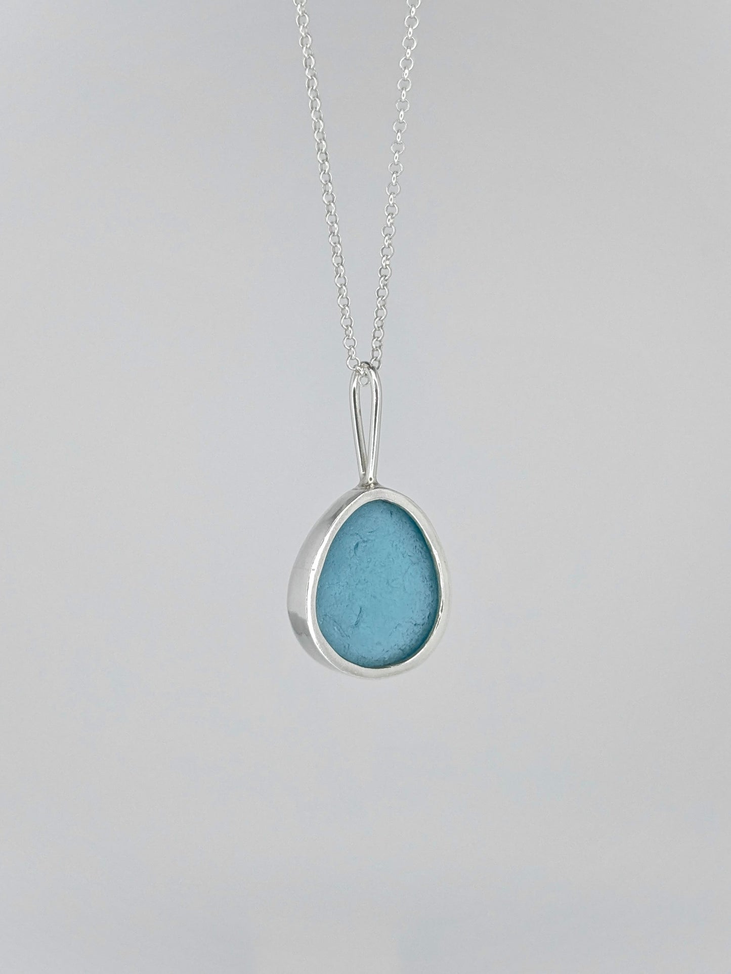 Blue Drop Seaglass Necklace