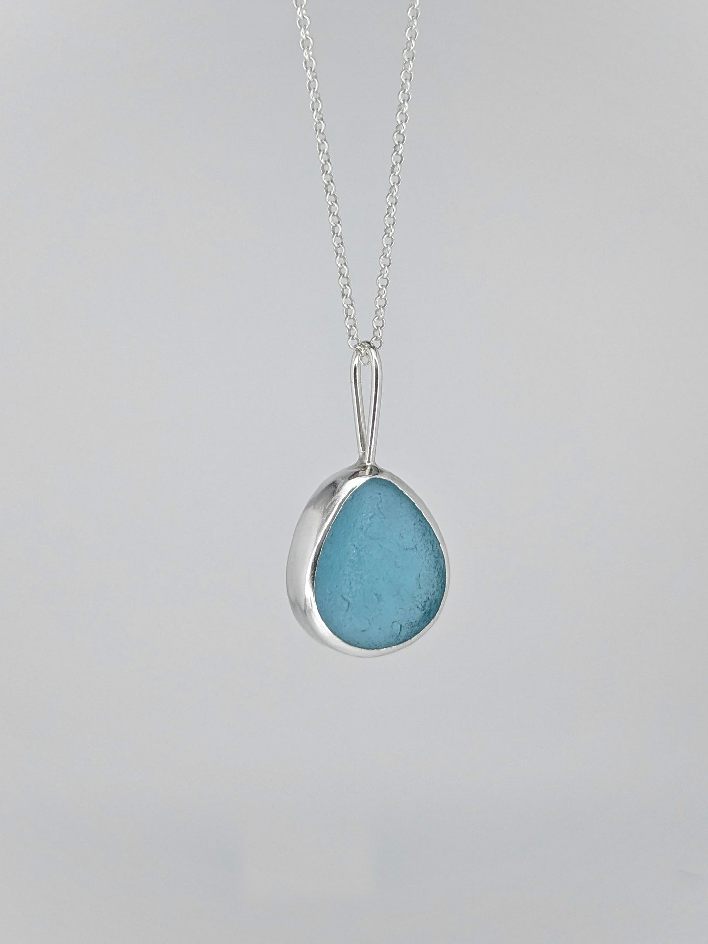 Blue Drop Seaglass Necklace