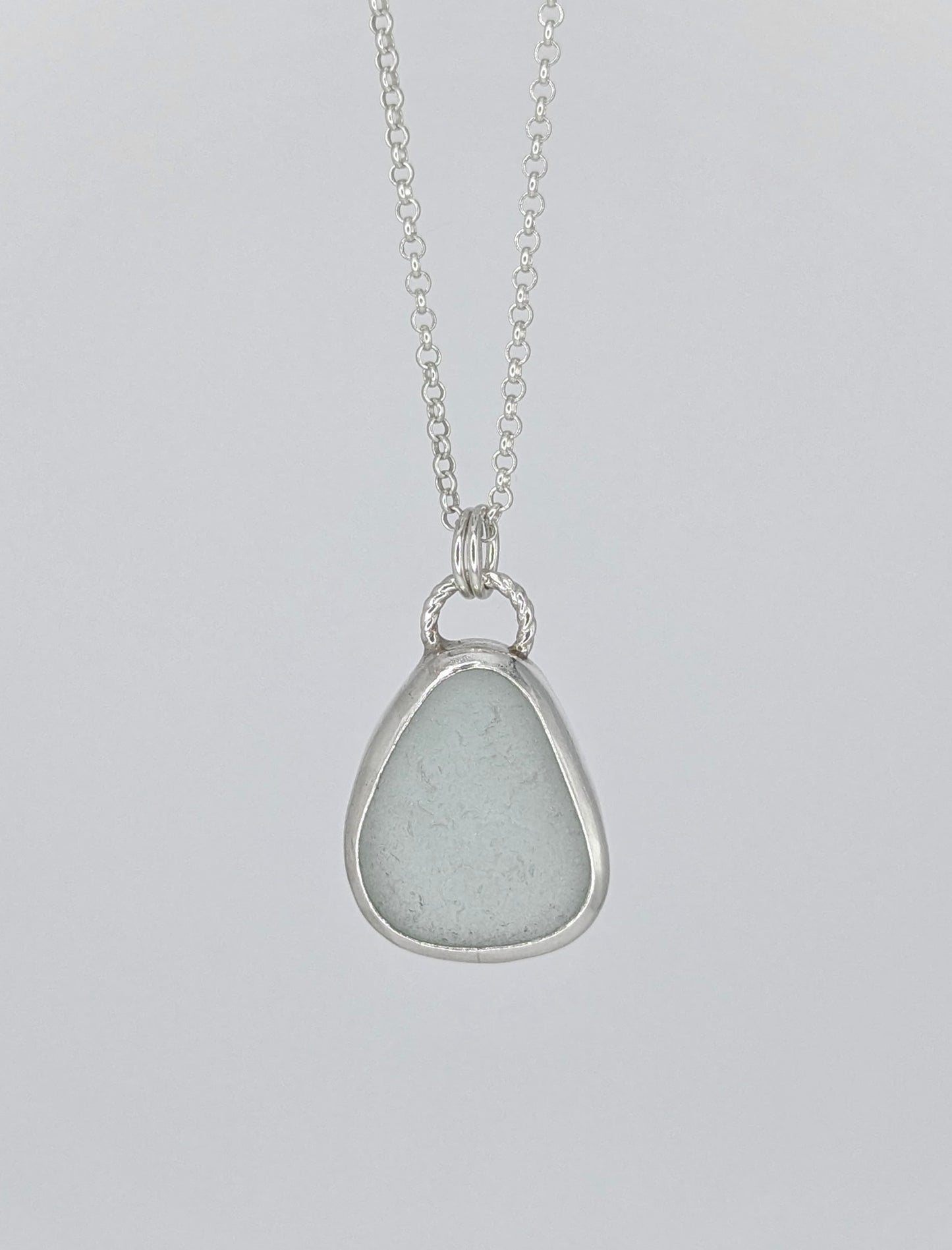 Clear Pear Seaglass Necklace