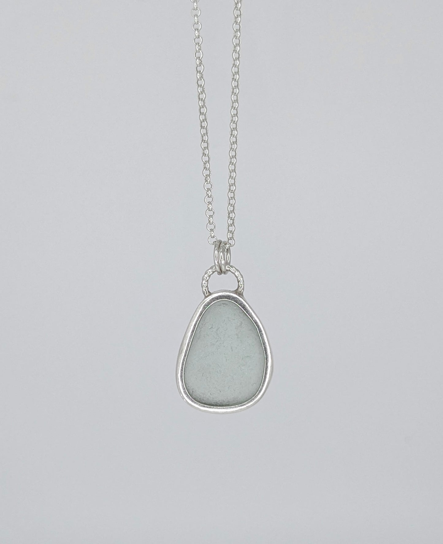 Clear Pear Seaglass Necklace