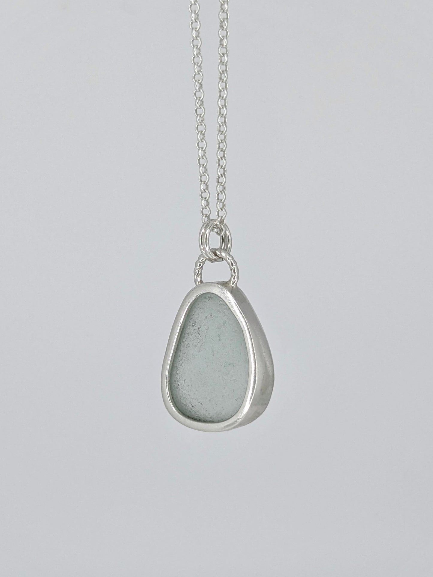 Clear Pear Seaglass Necklace