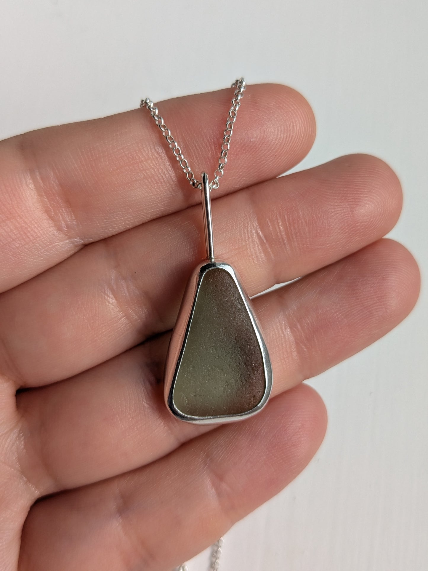 Green Drop Seaglass Necklace