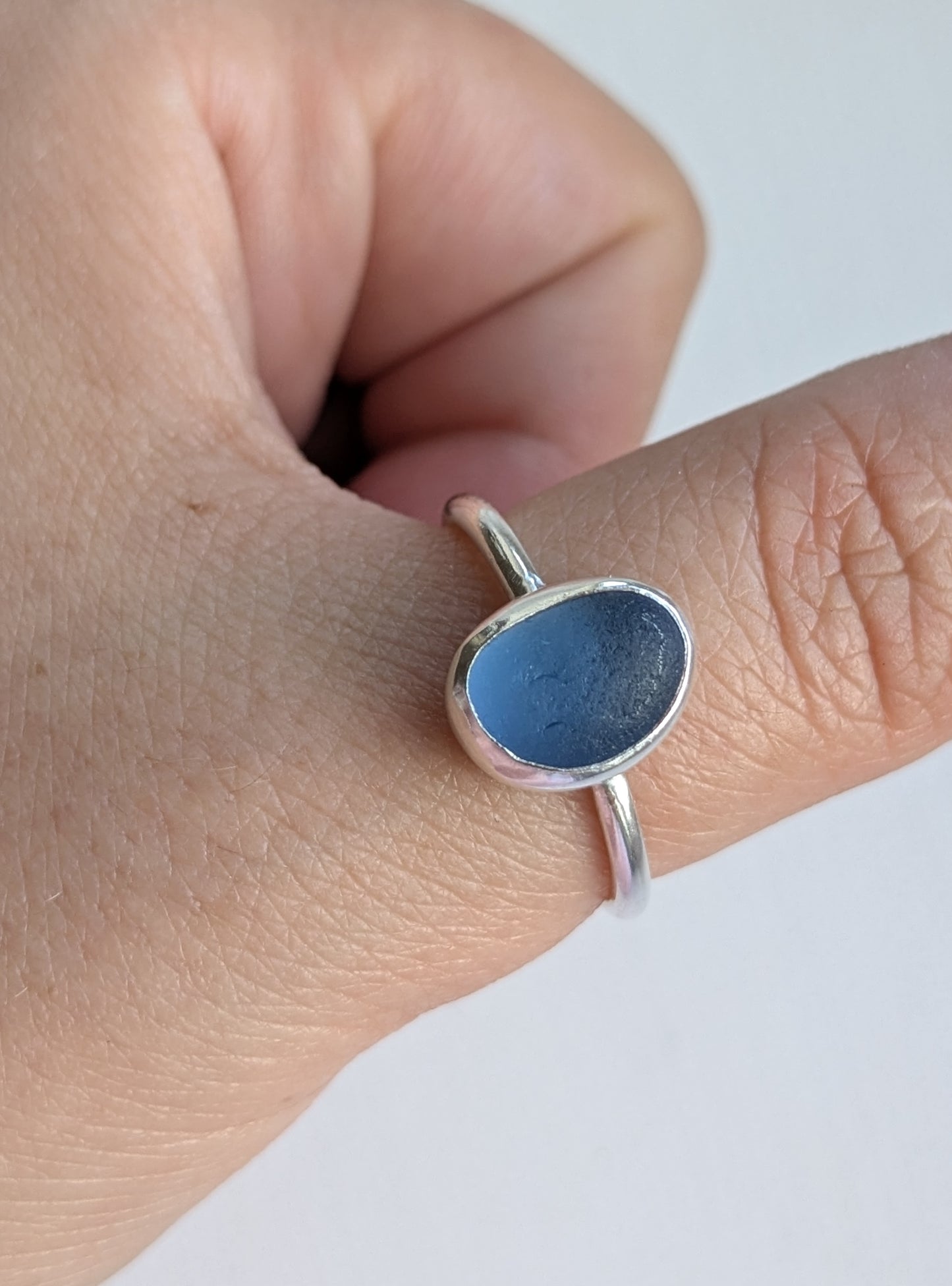 Ocean Blue Seaglass Ring