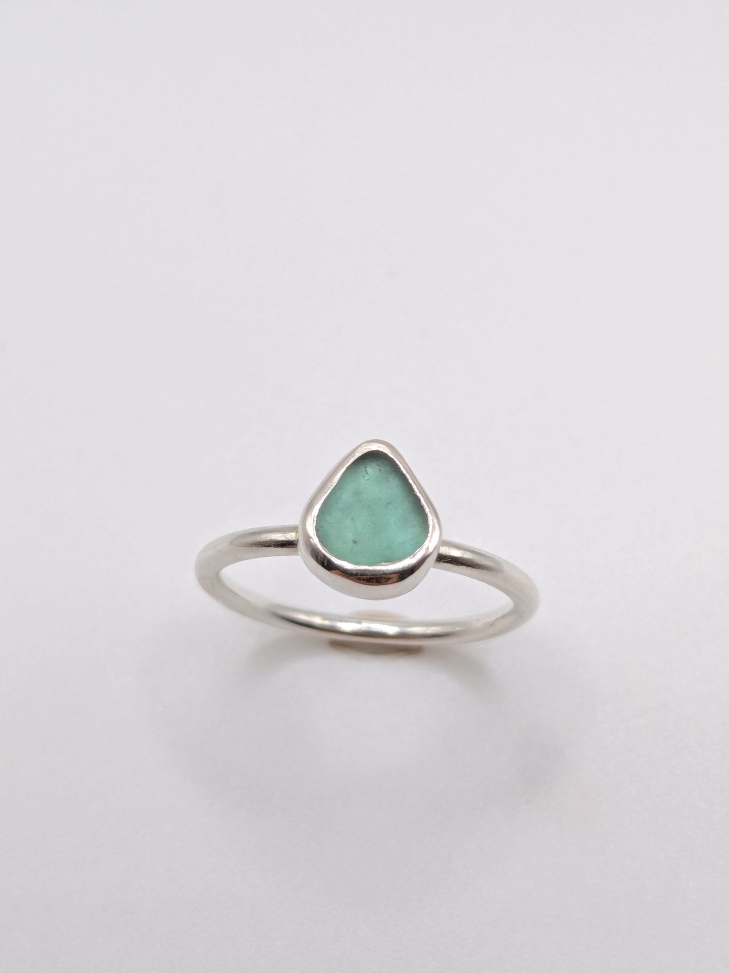 Teal Seaglass Ring