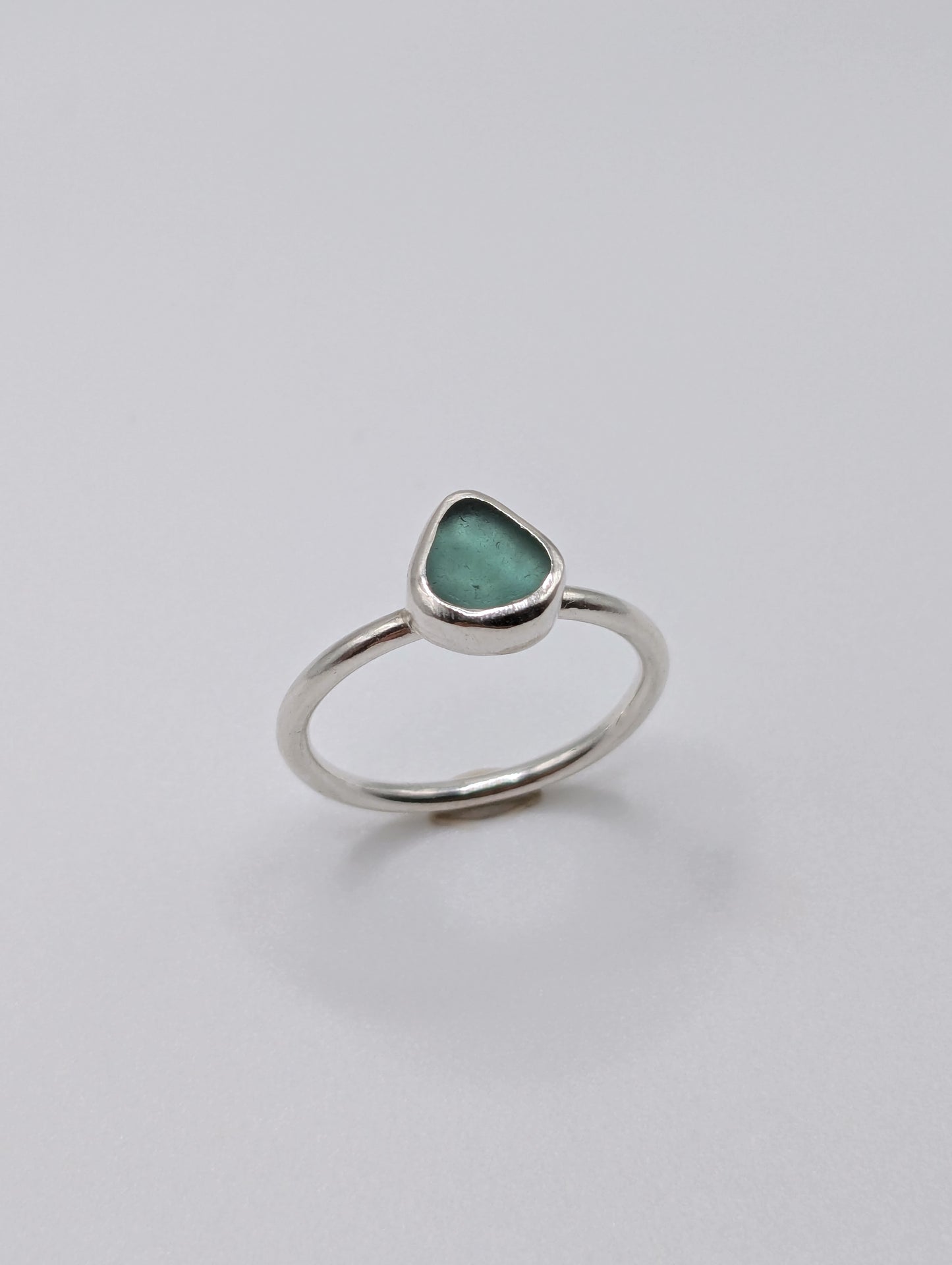 Teal Seaglass Ring
