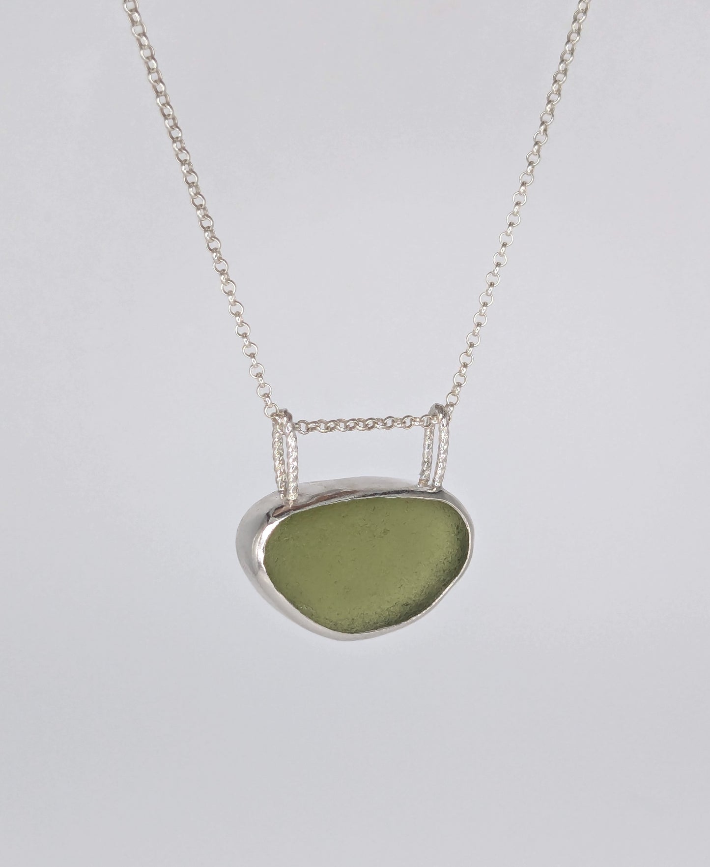 Green Double Bail Seaglass Necklace