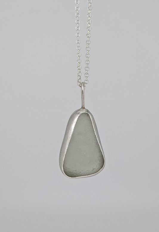 Olive Triangle Seaglass Necklace