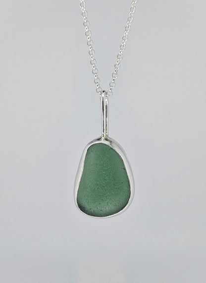 Dark Green Seaglass Necklace