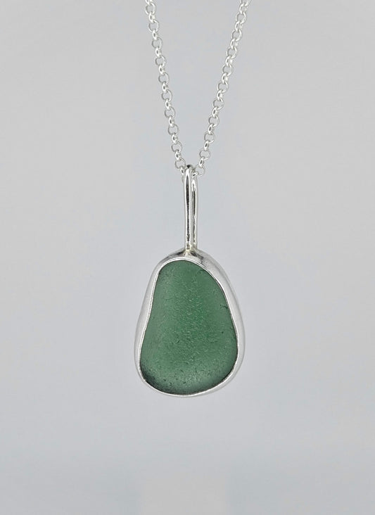 Dark Green Seaglass Necklace
