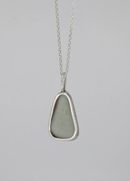 Olive Triangle Seaglass Necklace