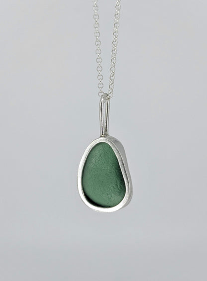 Dark Green Seaglass Necklace