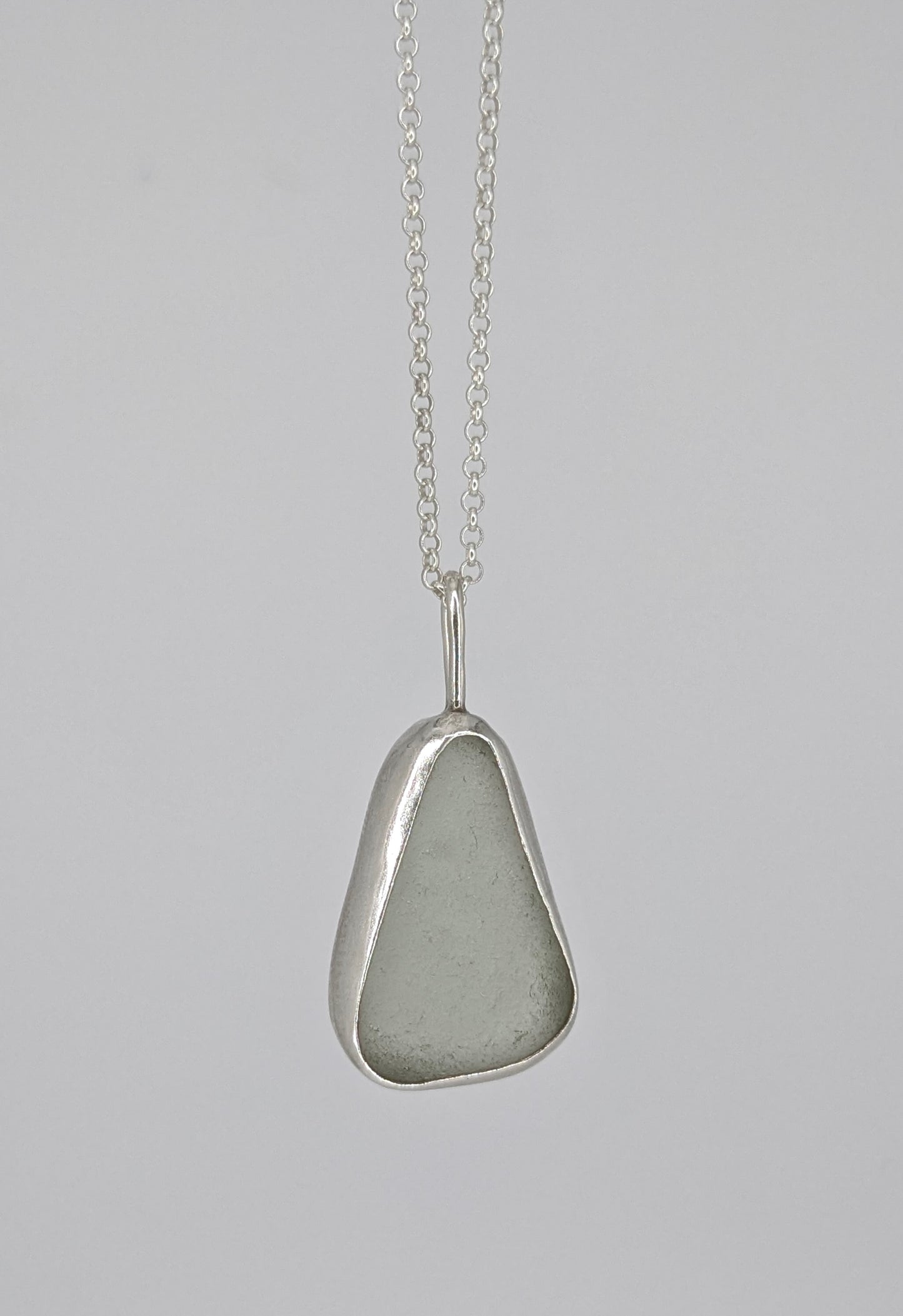 Olive Triangle Seaglass Necklace