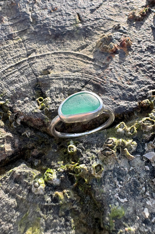 Green Seaglass Ring