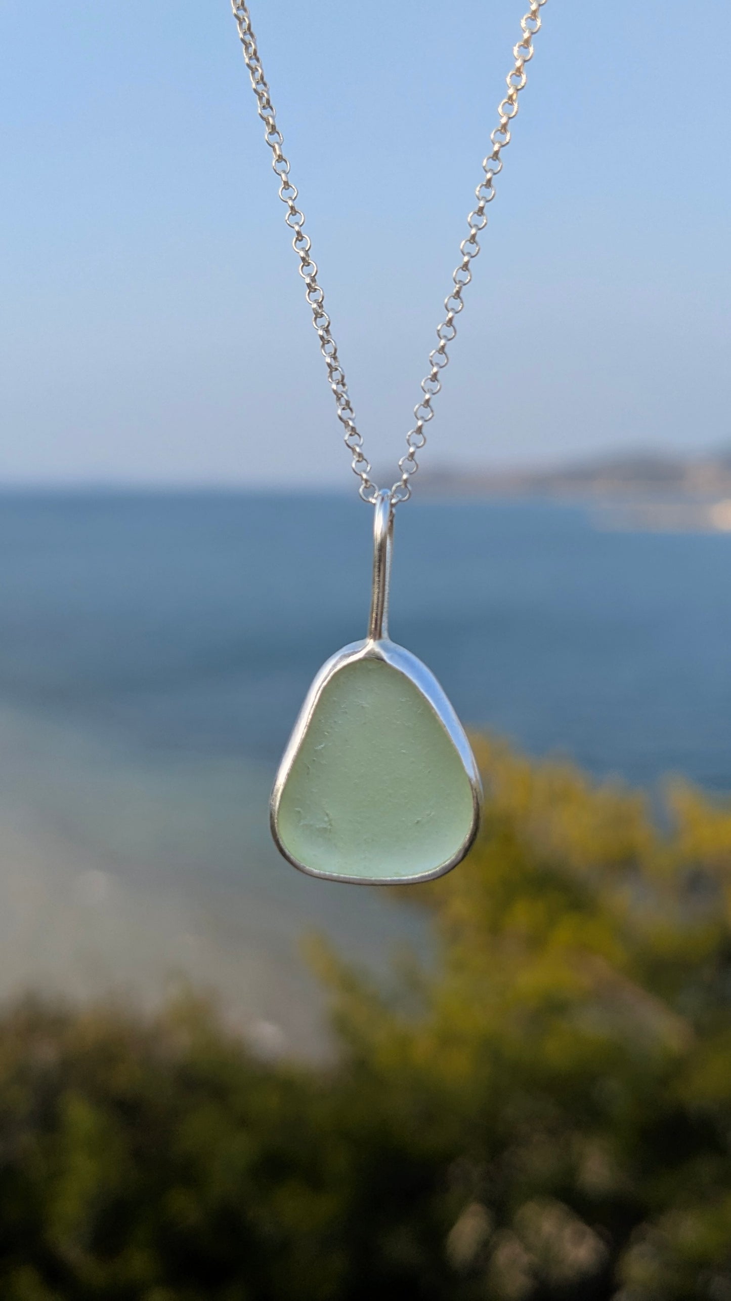 Yellow Seaglass Necklace