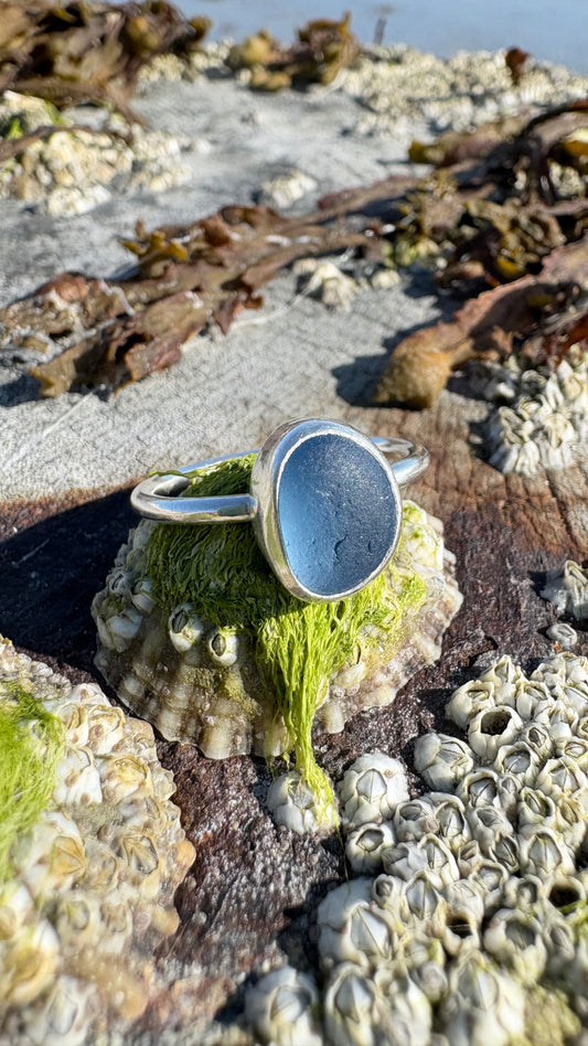 Ocean Blue Seaglass Ring