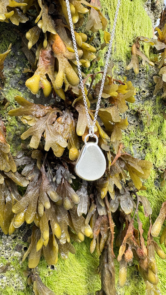 Clear Seaglass Necklace