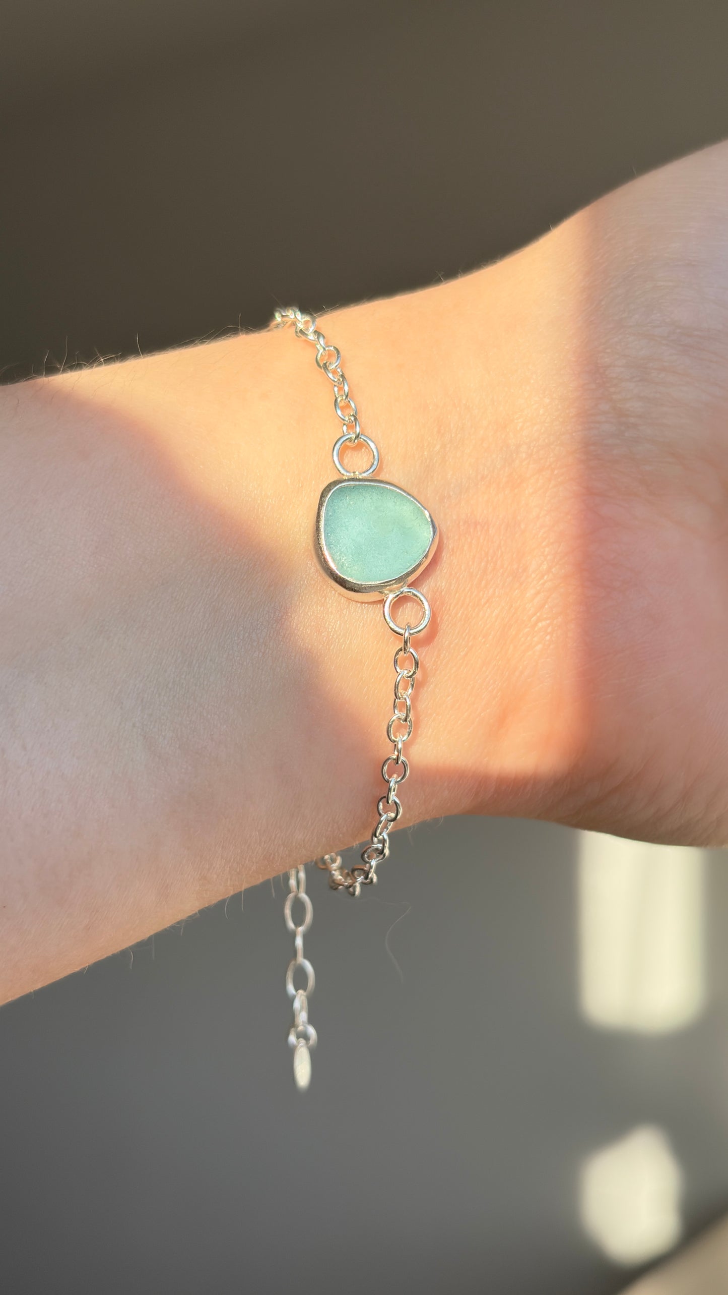 Light Blue Seaglass Bracelet