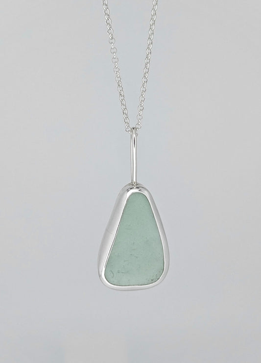 Green Drop Seaglass Necklace