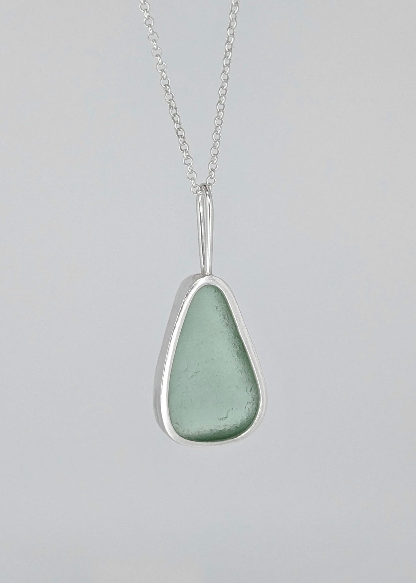 Green Drop Seaglass Necklace