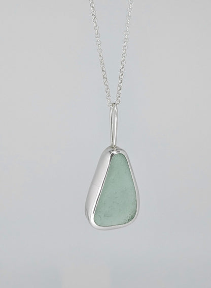 Green Drop Seaglass Necklace