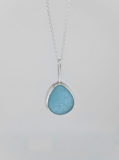 Blue Drop Seaglass Necklace