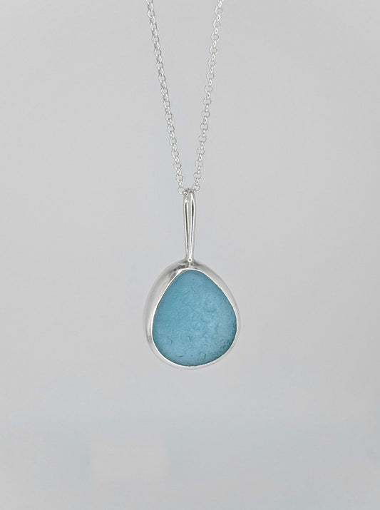 Blue Drop Seaglass Necklace