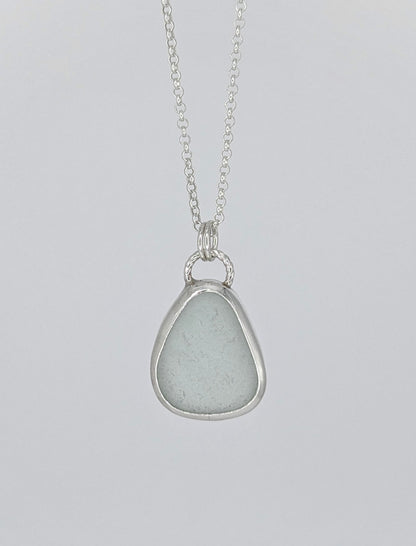 Clear Pear Seaglass Necklace
