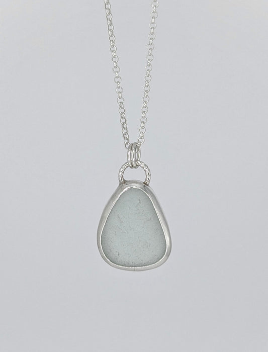 Clear Pear Seaglass Necklace