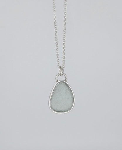 Clear Pear Seaglass Necklace