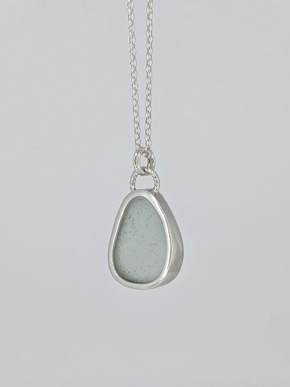 Clear Pear Seaglass Necklace