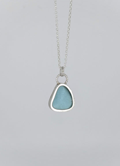 Blue Triangle Seaglass Necklace