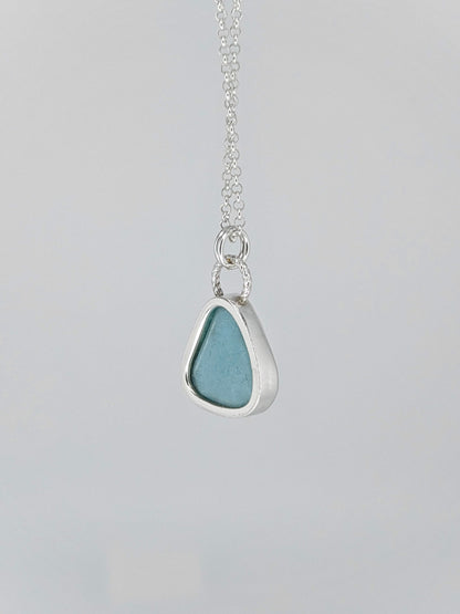 Blue Triangle Seaglass Necklace