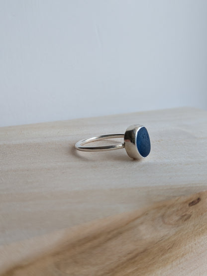 Ocean Blue Seaglass Ring