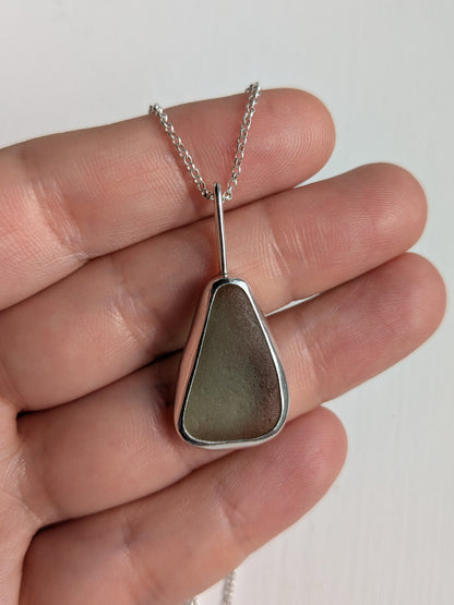 Green Drop Seaglass Necklace