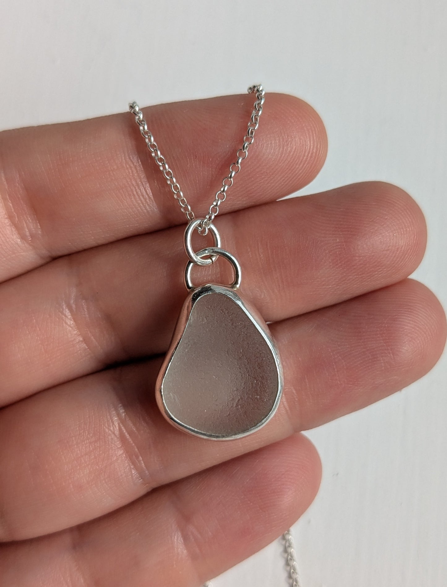 Clear Seaglass Necklace