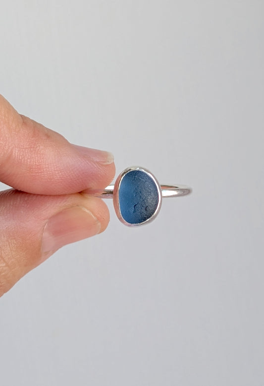 Ocean Blue Seaglass Ring