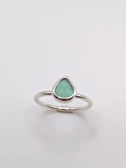 Teal Seaglass Ring