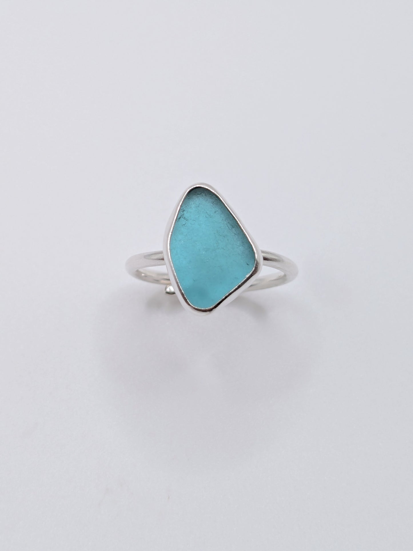 Adjustable Aquamarine Seaglass Ring