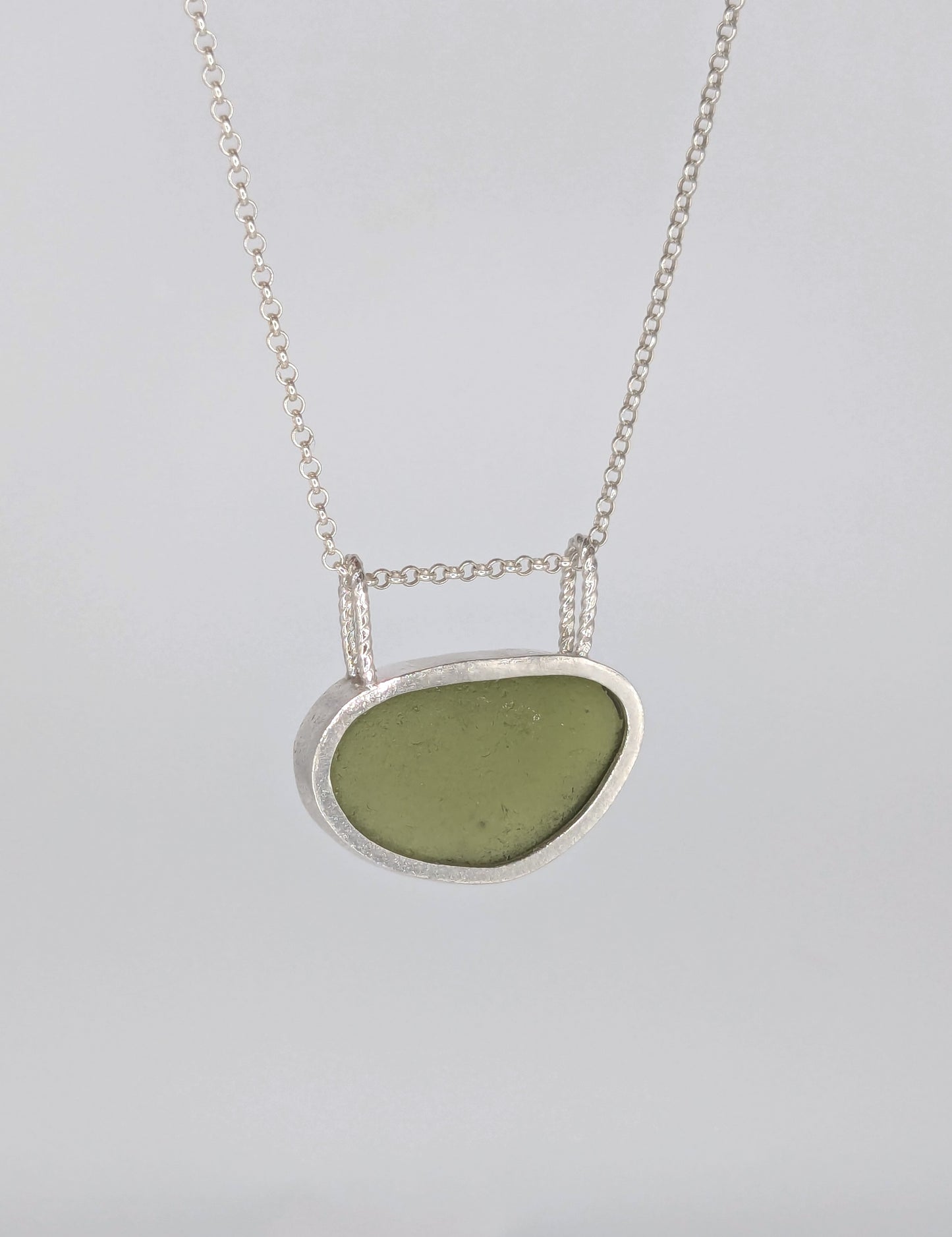Green Double Bail Seaglass Necklace