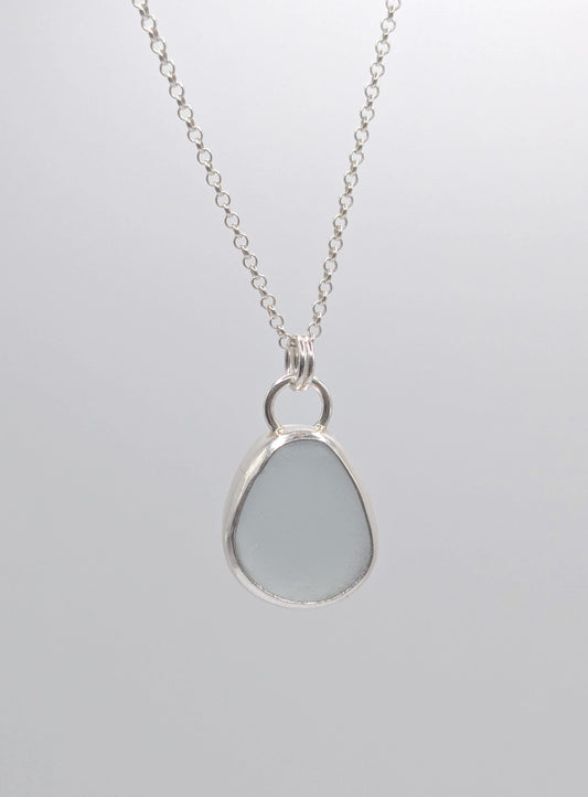 Grey Seaglass Necklace