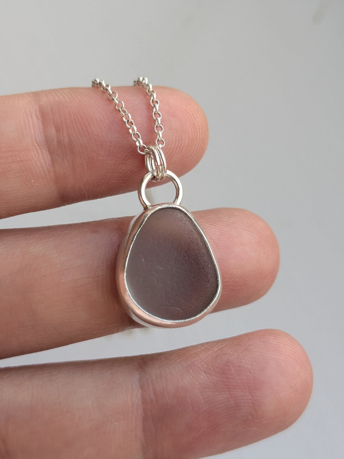 Grey Seaglass Necklace